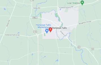 Commercial Snow and Ice Removal - Rochester, NY location map: 106 W. Main St., Honeoye Falls, NY