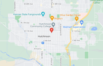 Hutchinson HVAC Professionals location map: 915 N Plum St, Hutchinson, KS