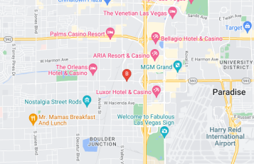 Excalibur International World Class Escorts location map: C-1045, 3655 W Tropicana Ave., Las Vegas, NV