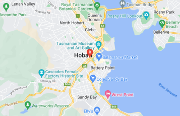 KISLOCAL Marketing location map: Registered Business Address 2/162 Macquarie Street, HOBART, Tasmania
