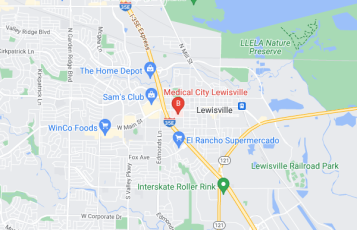 Lewisville Flatbed Tow Truck location map: 500 West Main Street, Lewisville, TX