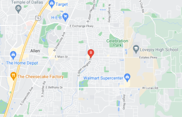Allen Towing Service & Roadside Assistance location map: 1304 East Main Street, Allen, TX