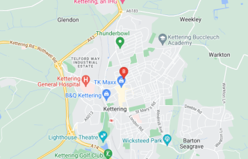 Aso Rock Restaurant & Bar location map: 42/44 Rockingham Road Kettering, Kettering, Northamptonshire
