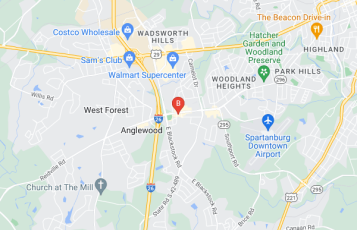 The Parker McGraw Group location map: 1707 John B. White Sr. Blvd, Spartanburg, South Carolina