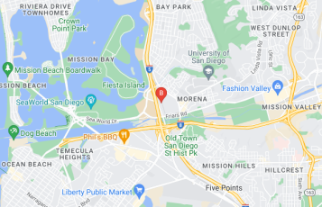 Oriental Rug Specialists location map: 4941 Pacific Hwy Ste 2A, San Diego, California
