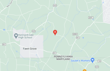 Roland Morin Art Studio location map: 520 Torbert Rd., Fawn Grove, Pennsylvania