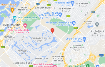 THINC - The In-House Company location map: Villa W-28 - Julnar Street - Emirates Hills, Dubai, UAE