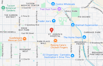 Siesta Natural Medicine- Naturopathic Doctor - Dr. Raquel Martin ND location map: 6145 E. 5th Street, Tucson, AZ