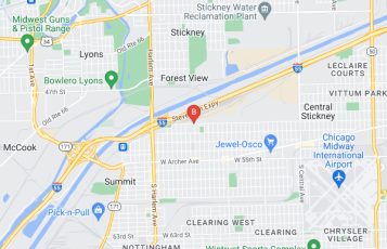 Direct Organized Ground Service location map: 5100 S. Rutherford Ave, Chicago, IL